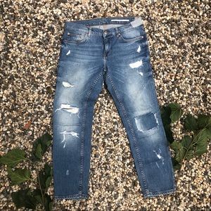 ZARA relaxed distressed jeans